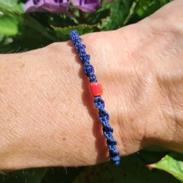 Mini bracelet micro macramé et céramique – Image 4